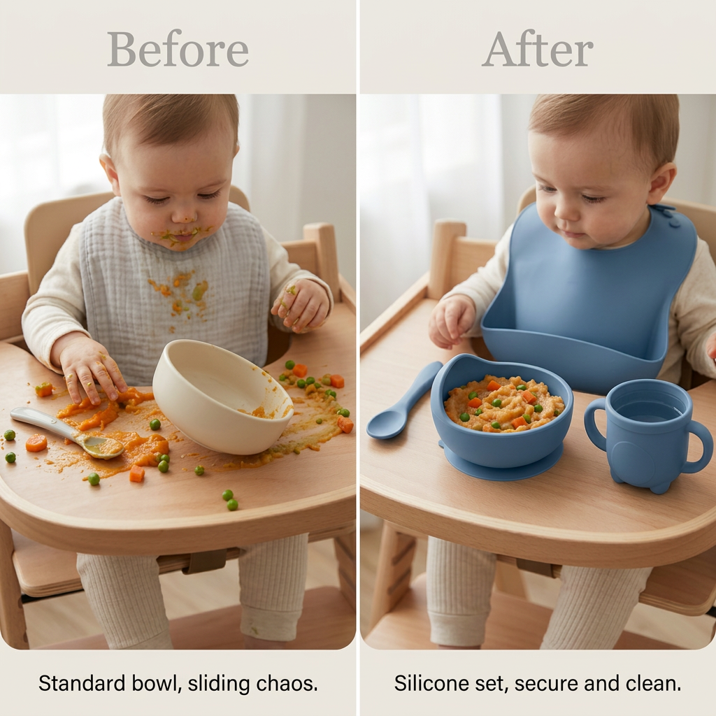 Honey & Hum First Bites Silicone Feeding Set